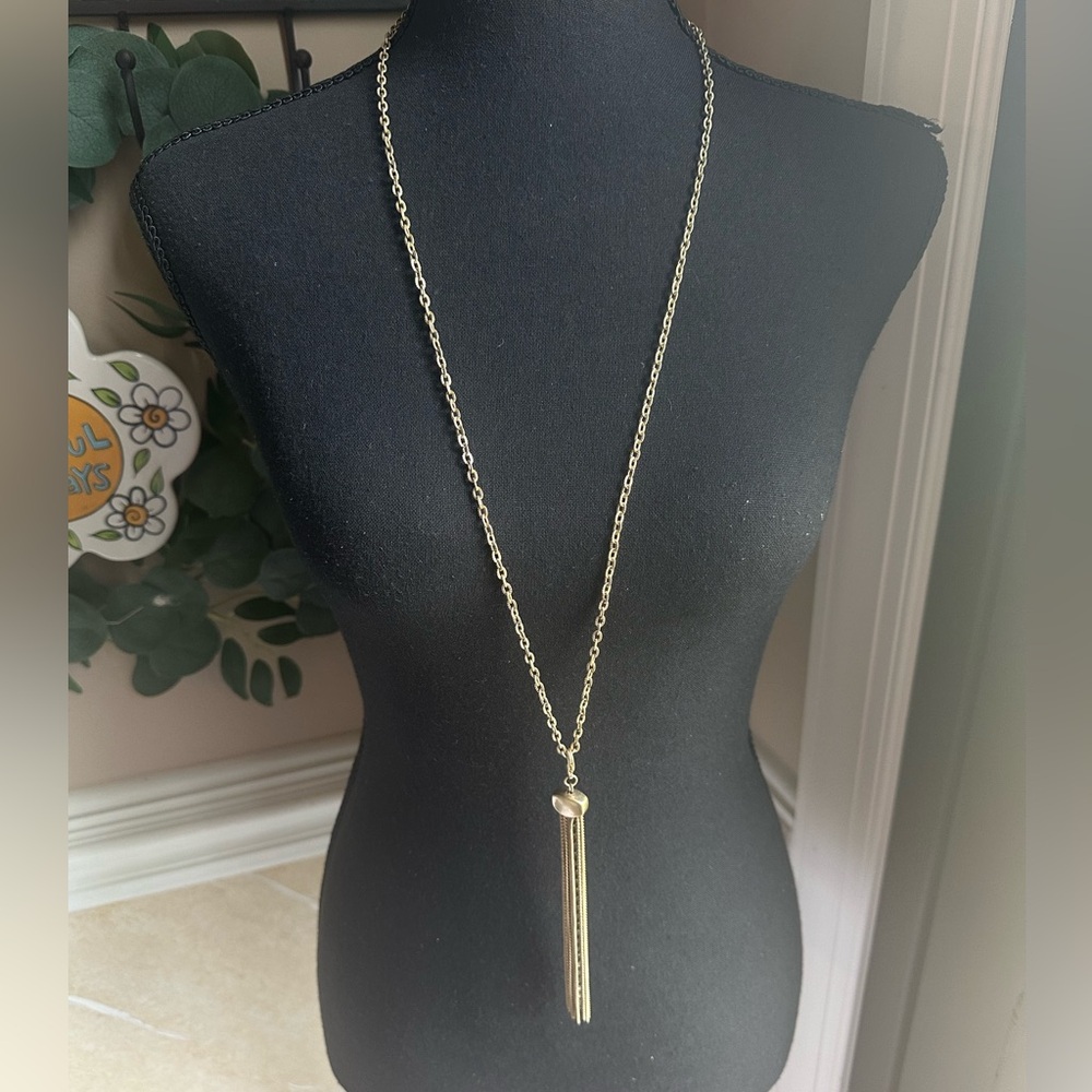 Premier Designs Jewelry Tango Tassel Necklace in Gold Tone